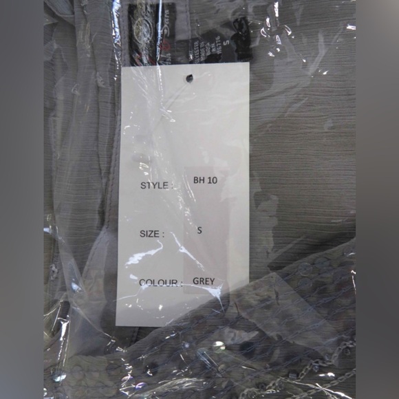 Ash & Sara Women’s embellished sheer Grey boho blouse top w/ties Sizes SM-3X NWT - Picture 5 of 10